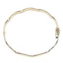 9ct Yellow and White Gold Wavy Hinged Bangle