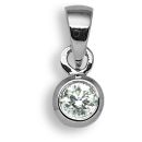 9 Carat White Gold 20pts Rubover Pendant