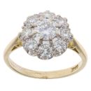 18ct Yellow Gold 1.20ct Cluster Diamond Ring