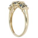 9ct Yellow Gold 0.55ct Blue Diamond Cluster Ring