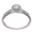 9ct White Gold 0.25ct Brilliant Cut Diamond Halo Cluster Ring