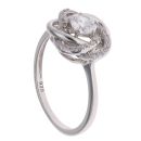 Silver Cubic Zirconia Gemstone Knot Ring by Icesia