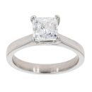 Platinum 1.51ct Princess Cut Diamond Solitaire Ring