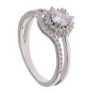 Silver Cubic Zirconia Stoneset Cluster Ring by Icesia