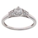 18ct White Gold 0.55ct Brilliant Cut Diamond Dress Ring