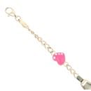 Children's 14ct Yellow Gold Pink Heart ID Bracelet 5.5"
