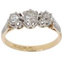 18ct Yellow Gold 0.35ct Brilliant Cut Diamond Trilogy Ring