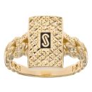 14ct Yellow Gold Monaco Alternate Flex Patterned Signet Ring