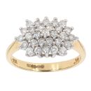 18ct Yellow Gold 0.50ct Diamond Cluster Ring