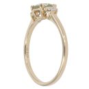 9ct Yellow Gold Three Stone Cubic Zirconia And Yellow Gemstone Ring