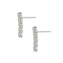 Sterling Silver Bezel Set Cubic Zirconia Drop Stud Earrings
