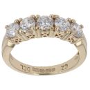 9ct Yellow Gold Five Stone Cubic Zirconia Ring