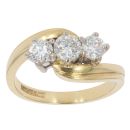 18ct Yellow Gold 0.75ct Brilliant Cut Diamond Trilogy Ring