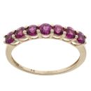 9ct Yellow Gold Amethyst Seven Stone Ring