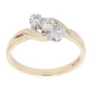 9ct Yellow Gold 0.20ct Brilliant Cut Diamond Trilogy Ring