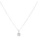 9ct White Gold 0.40ct Diamond Cluster Pendant and Chain 18"
