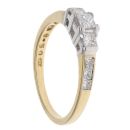 18ct Yellow Gold 0.50ct Princess Cut Diamond Trilogy Ring