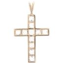 9ct Yellow Gold Cubic Zirconia Cross Pendant