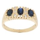 18ct Yellow Gold 0.05ct Diamond And Sapphire Fancy Ring