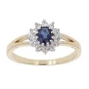 9ct Yellow Gold Cubic Zirconia Cluster Ring
