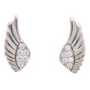 Silver Cubic Zirconia Wings Earrings by Icesia