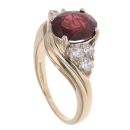 9ct Yellow Gold Garnet And Cubic Zirconia Dress Ring
