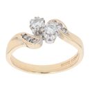 18ct Yellow Gold 0.25ct Diamond Two Stone Ring