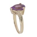 9ct Yellow Gold Single Stone Amethyst Ring