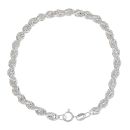 Silver Rope Bracelet 7" By Icesia