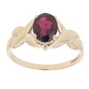9ct Yellow Gold Garnet Single Stone Ring