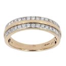 9ct Yellow Gold 0.55ct 2 Row Diamond Ring by Anya Belle
