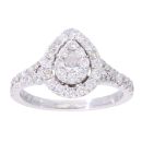 14ct White Gold 0.81ct Diamond Cluster Ring
