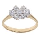18ct Yellow Gold 0.70ct Diamond Cluster Ring