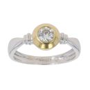 18ct Yellow and White Gold 0.40ct Diamond Solitaire Ring