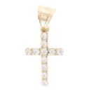 9ct Yellow Gold Cubic Zirconia Cross Pendant