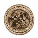9ct Yellow Gold 1913 George V Half Sovereign Coin Ring