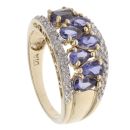 9ct Yellow Gold 0.05ct Diamond And Tanzanite Ring