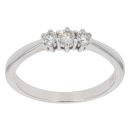 9ct White Gold 0.25ct Diamond Trilogy Ring
