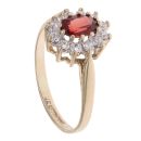 9ct Yellow Gold Garnet And Cubic Zirconia Cluster Ring