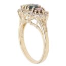 9ct Yellow Gold Multi-Gemstone And Cubic Zirconia Cluster Ring