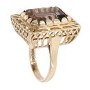9ct Yellow Gold Smoky Quartz Single Stone Ring