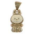 14ct Yellow Gold Brown Gemstone Bunny Pendant