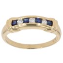 9ct Yellow Gold 0.012ct Diamond and Sapphire Dress Ring