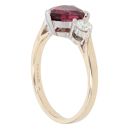 9ct Yellow Gold 0.35ct Diamond And Pink Tourmaline Three Stone Ring