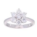 18ct White Gold 1.00ct Diamond Cluster Ring