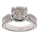 9ct White Gold 1.32ct Brilliant Cut Diamond Cluster Ring
