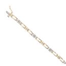 9ct Yellow And White Gold 0.50ct Brilliant Cut Diamond Bracelet 6.5"
