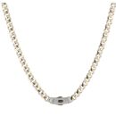14ct Yellow Gold Monaco Curb Alternate Cubic Zirconia Pave Lock Chain 18"