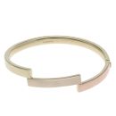 9ct Yellow, White And Rose Gold Hinged Bangle