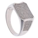 Silver Cubic Zirconia Signet Ring By Icesia